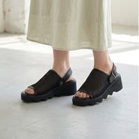 6142 ２WAY MESH BELT PLATFORM SANDALS