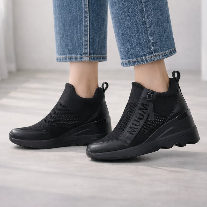 WX2100 LOGO KNIT WEDGESOLE SNEAKERS | MUUM