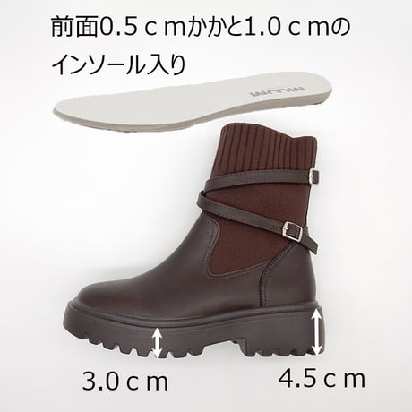 WX8804 CROSS BELT KNIT SHORT BOOTS