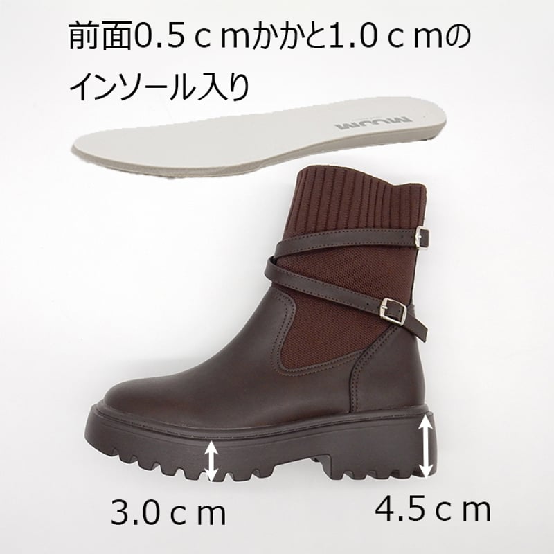 WX8804 CROSS BELT KNIT SHORT BOOTS | MUUM