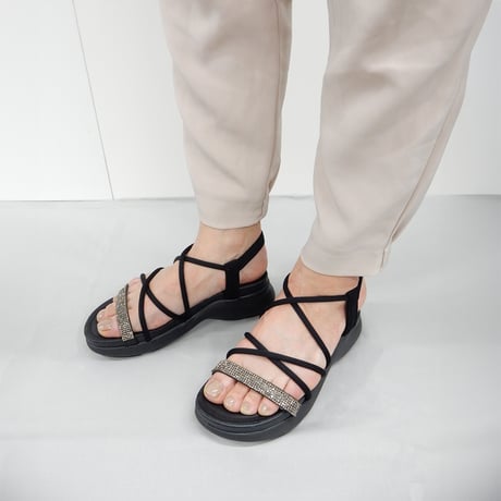 WX5630 RHINESTONE STRAP SPORTS  SANDAL