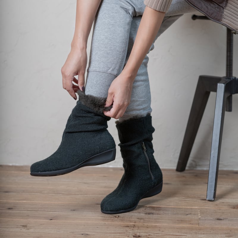 7349 FAKE FUR KNIT BOOTS | MUUM