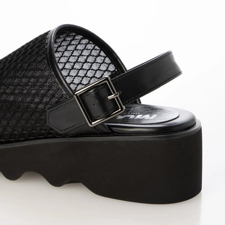 6142 ２WAY MESH BELT PLATFORM SANDALS