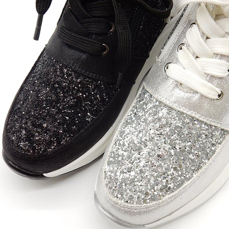 XJ151 GLITTER LACEUP NHEEL SNEAKER
