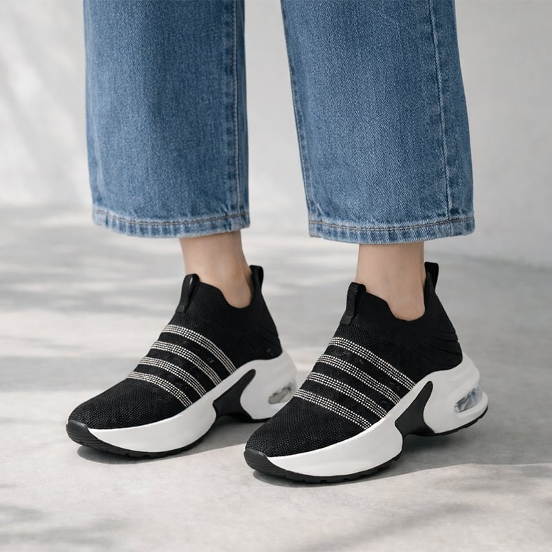WX8401 AIR SOLE BORDER KNIT SNEAKER | MUUM