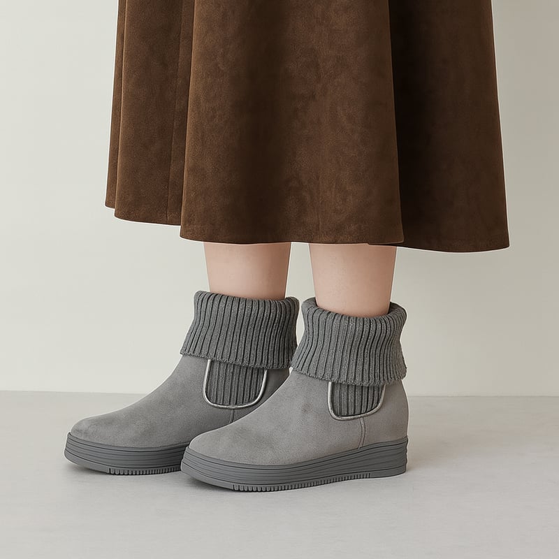 ショートブーツ XJ7870 LIB KNIT INHEEL SHORT BOOTS | MUUM