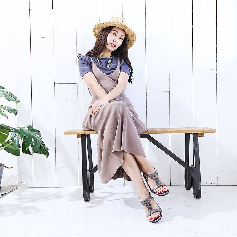 XJ341 LINESTONE BACK BELT SANDALS | MUUM