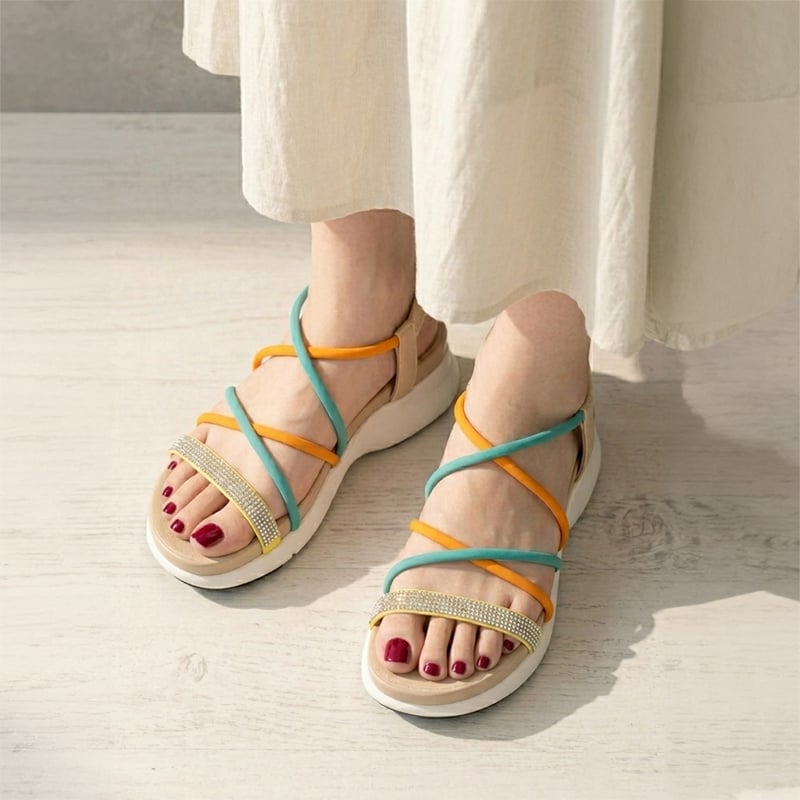 WX5630 RHINESTONE STRAP SPORTS SANDAL | MUUM