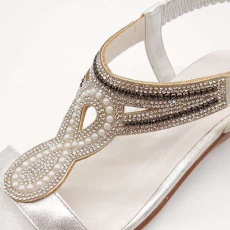 XJ341 LINESTONE BACK BELT SANDALS