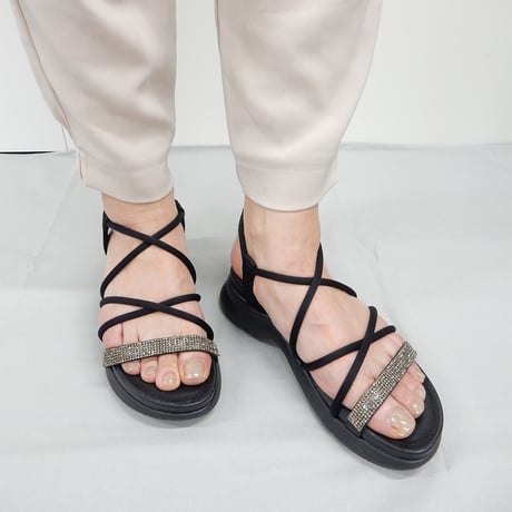 WX5630 RHINESTONE STRAP SPORTS  SANDAL