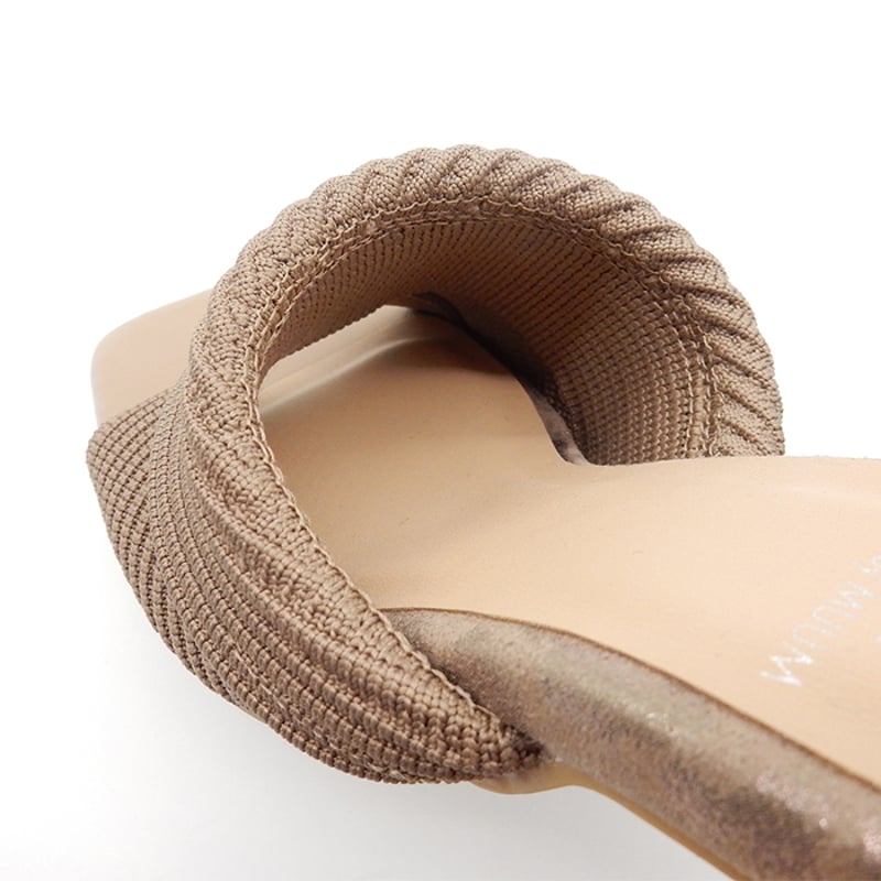 サンダル・ミュール Palomi Gaboshi Mulsandle (8 cm, 3 COLOR) XJ9322 CLEAR HEEL KNIT MULE SANDAL | MUUM