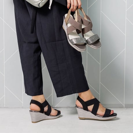 CROSS BELT WEDGE SOLE SANDALS/520