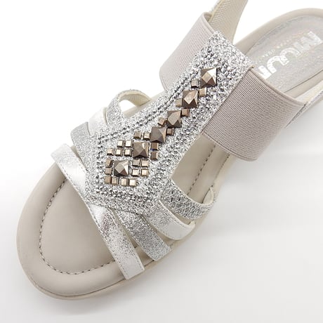 XJ6884 SQUARE BIJOU STRAP SANDALS