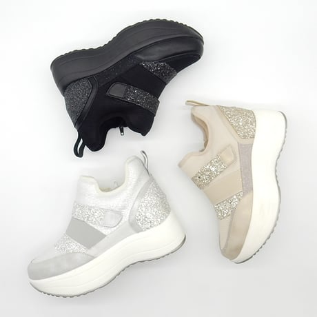 DOUBLE BELT GLITTER SNEAKERS/32