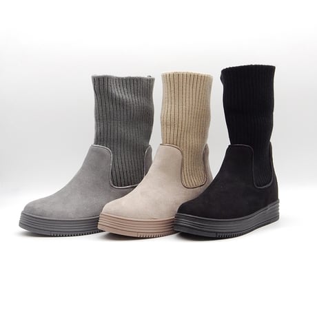 LIB KNIT INHEEL SHORT BOOTS/780