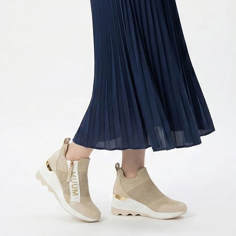 WX2100 LOGO KNIT WEDGESOLE SNEAKERS