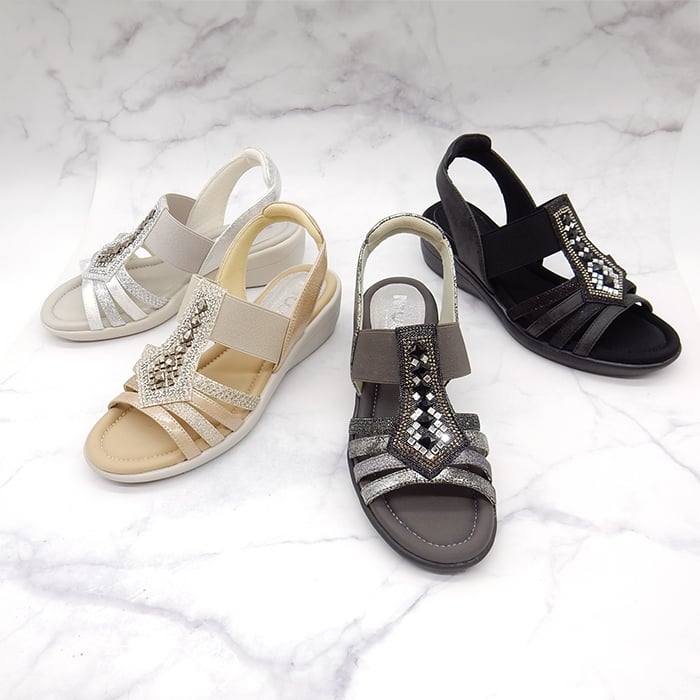 XJ6884 SQUARE BIJOU STRAP SANDALS | MUUM