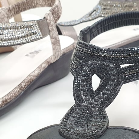 XJ341 LINESTONE BACK BELT SANDALS