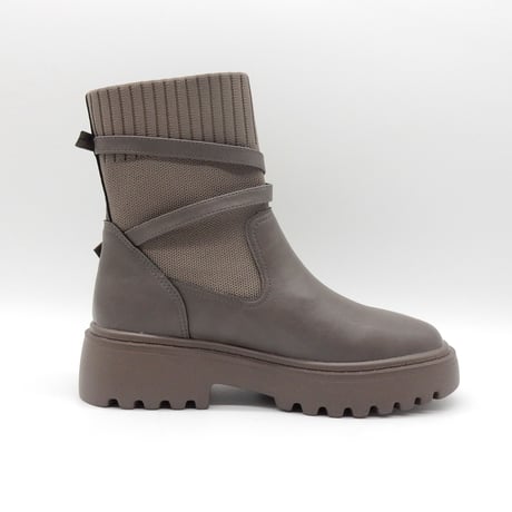 WX8804 CROSS BELT KNIT SHORT BOOTS