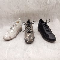 WX6803 MOHAIR KNIT LACE-UP SHOES