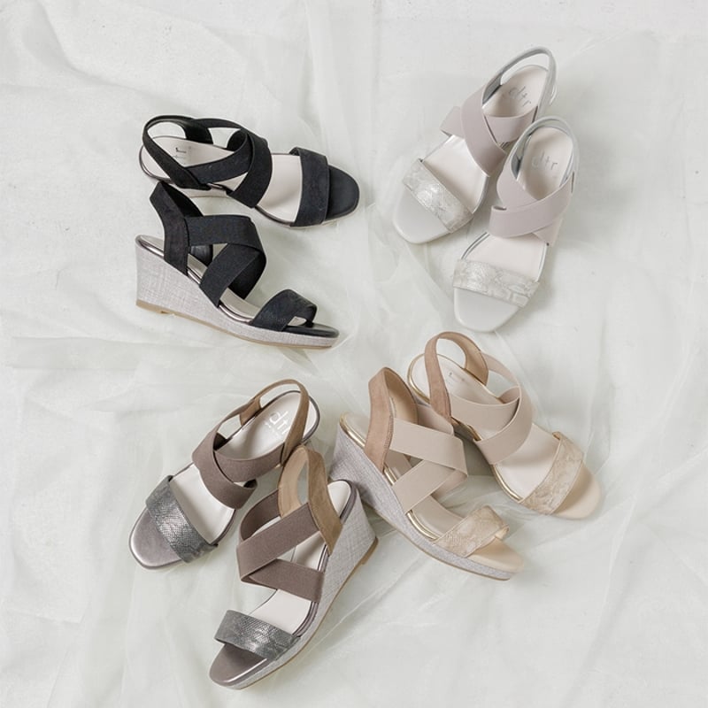 XJ5260 CROSS BELT WEDGE SOLE SANDALS | MUUM