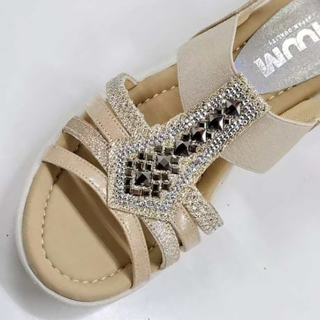 XJ6884 SQUARE BIJOU STRAP SANDALS