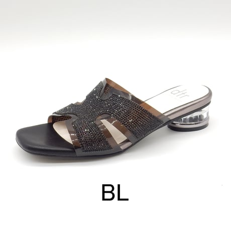 XJ1162  RHINESTONE CLEAR HEEL MULE SANDAL