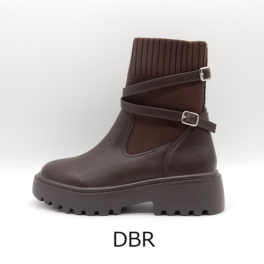 WX8804 CROSS BELT KNIT SHORT BOOTS | MUUM