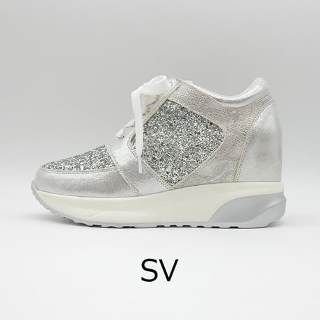 XJ151 GLITTER LACEUP NHEEL SNEAKER