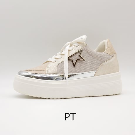 WX1802  METAL STAR LACEUP SNEAKERS
