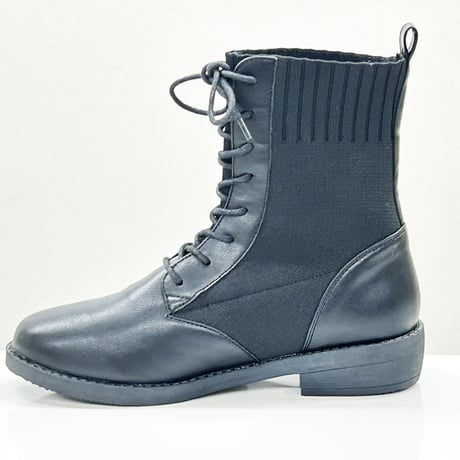 3880 FLAT SOLE LACEUP KNIT BOOTS