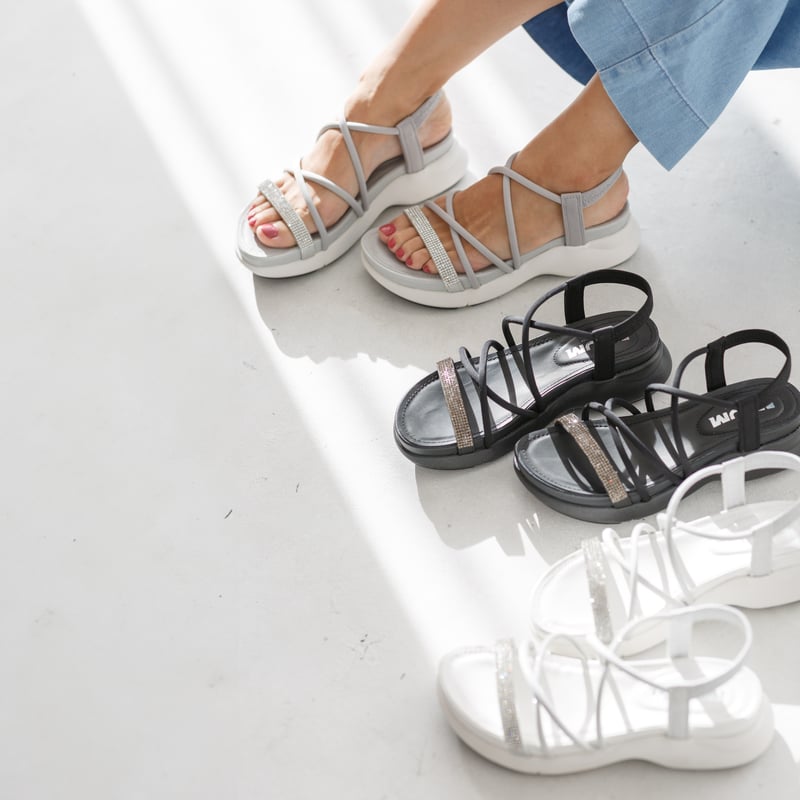 WX5630 RHINESTONE STRAP SPORTS SANDAL | MUUM