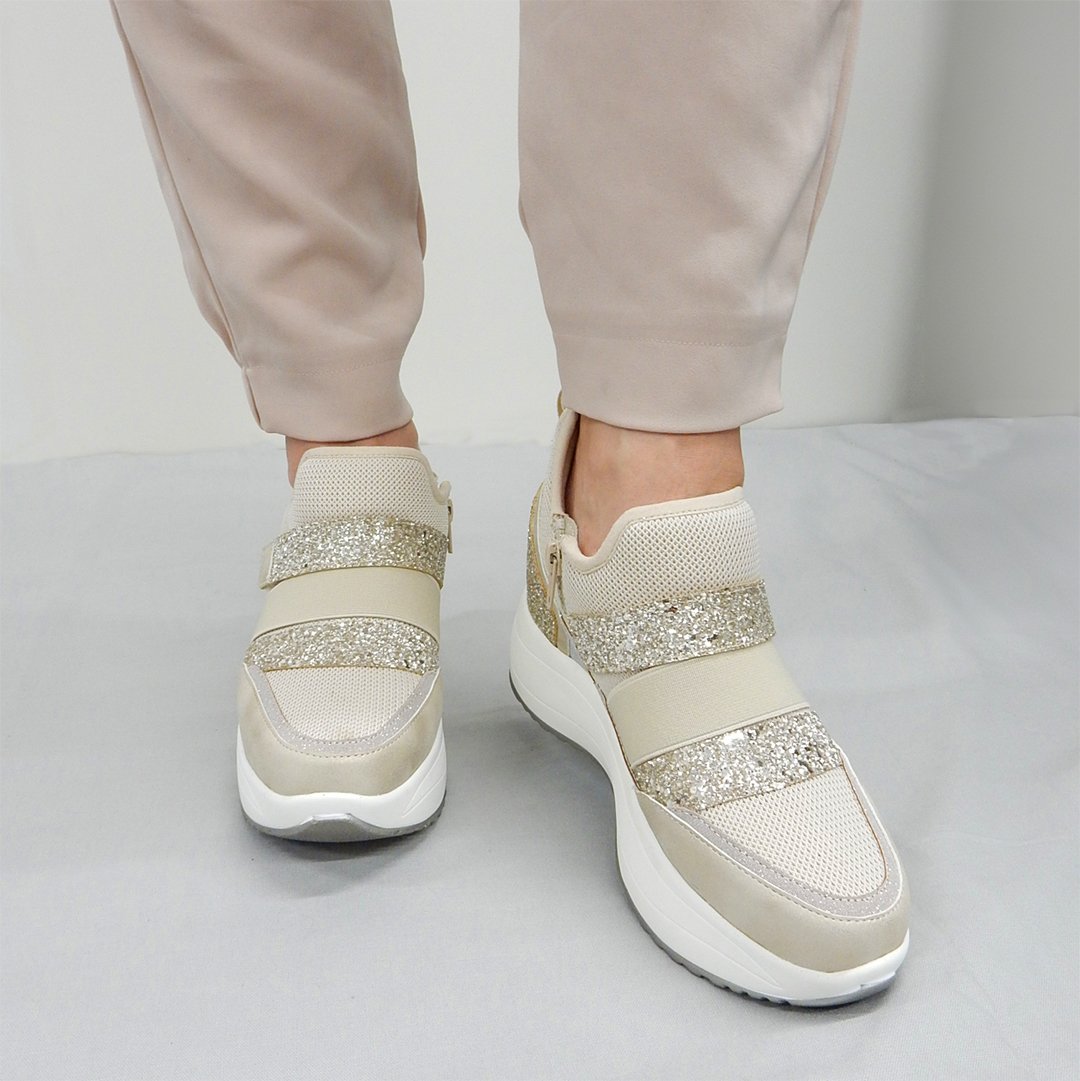 ムーモ WX302 DOUBLE BELT GLITTER SNEAKERS | MUUM