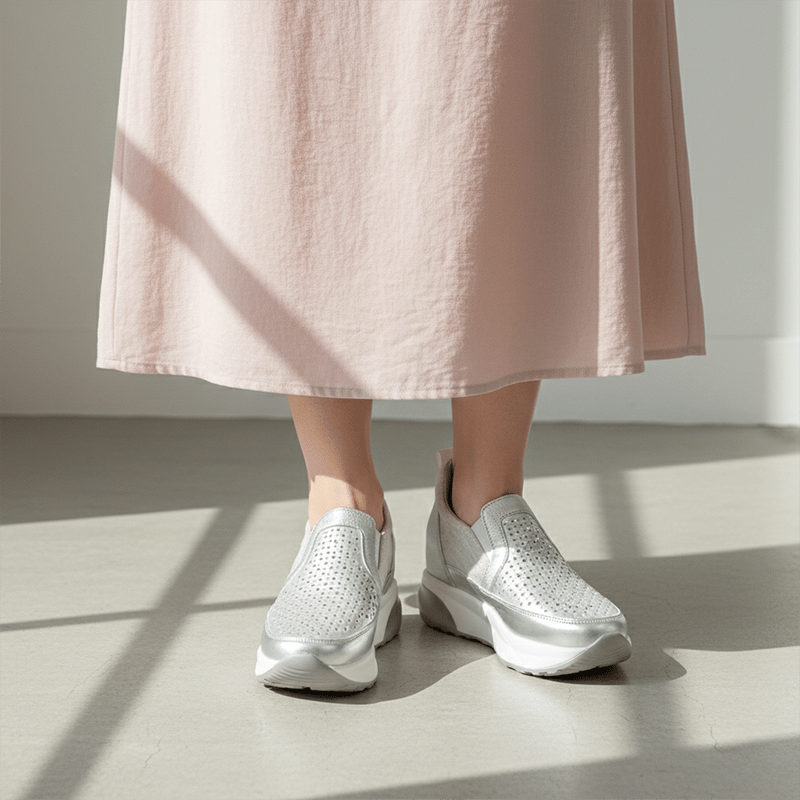 WX9885 PUNCHING TULLE SLIP-ONS SNEAKER | MUUM