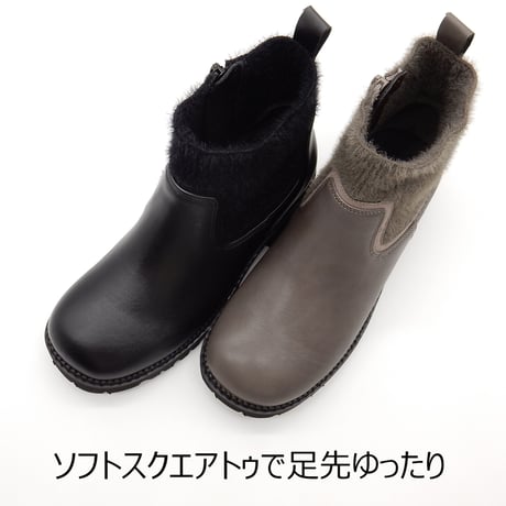 XJ4400  TANKSOLE MOHAIRKNIT SHORT BOOTS