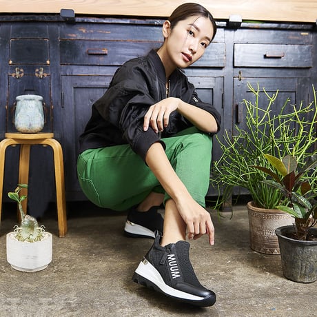 WX2100 LOGO KNIT WEDGESOLE SNEAKERS