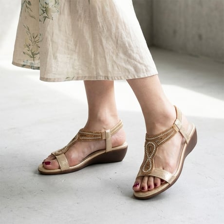 XJ341 LINESTONE BACK BELT SANDALS