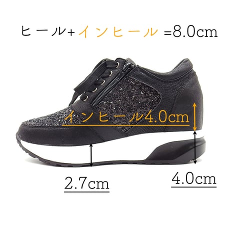 XJ151 GLITTER LACEUP NHEEL SNEAKER