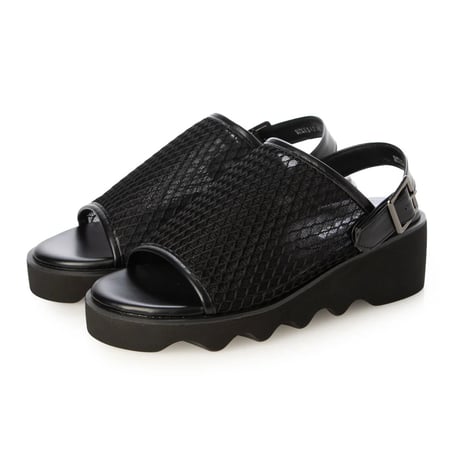 6142 ２WAY MESH BELT PLATFORM SANDALS