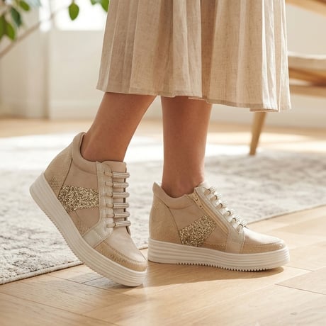 XJ7847  TUBE BIJOU INHEEL SNEAKER