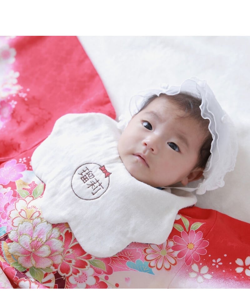 名入れ】ワンポイント刺繍 スタイ オーダー 名入れスタイ リボン・漢字  