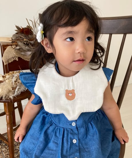 くまさん刺繍のスタイ