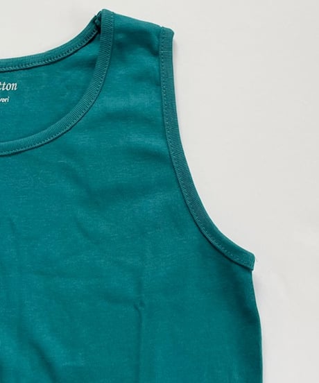 Organic cotton tank top 　　　　white/pink/turquoise green/charcoal