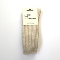 H footwear ribbed long wool socks　　off white
