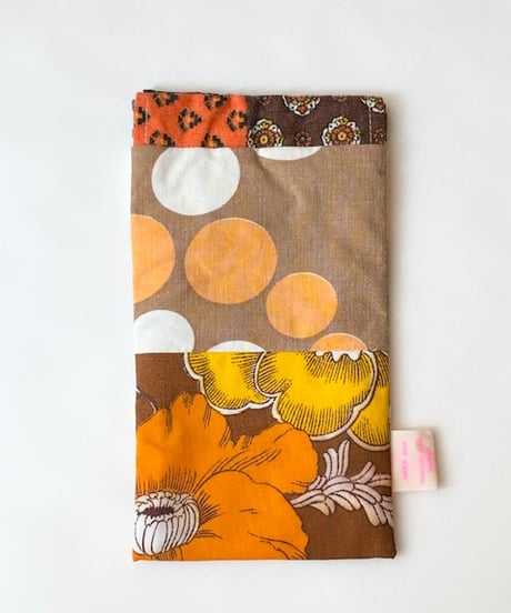Vintage fabric glasses case　　　D
