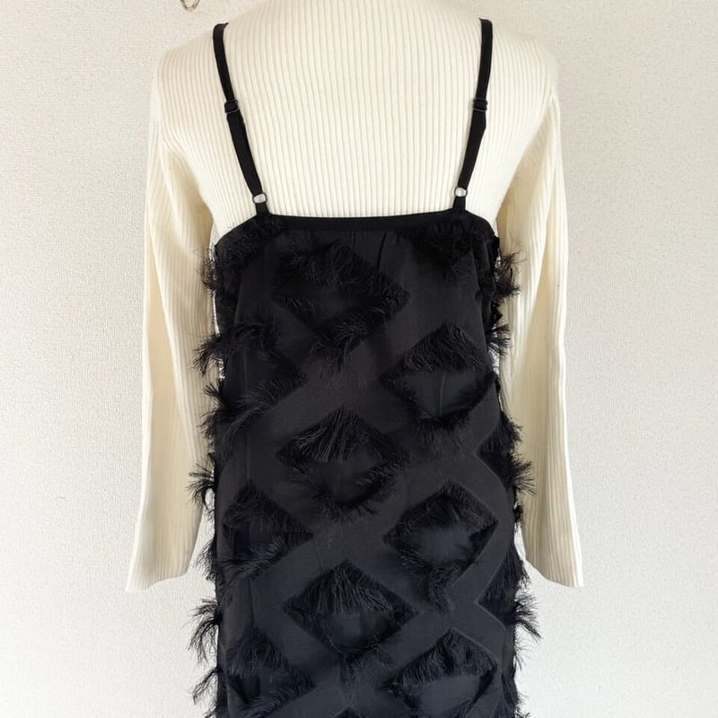 Feather chiffon one piece black/ S size | AMB...