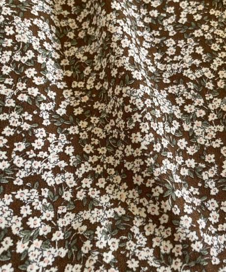 Flower shirring blouse　　　brown