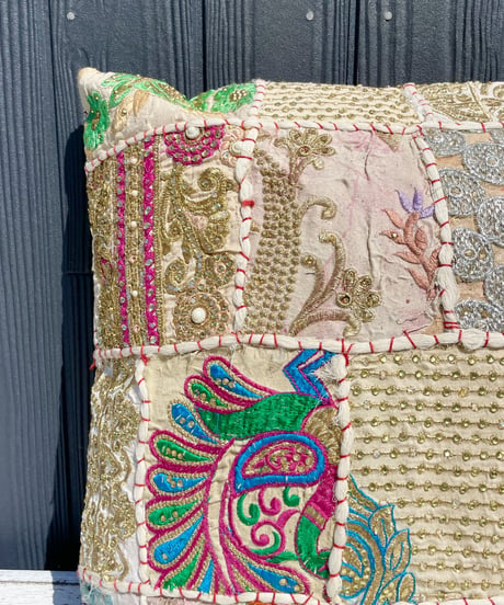 Antique dress patchwork cushion　　C