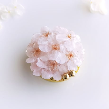 【受注制作】Everpink Sakura. 本物のお花　ソメイヨシノ  満開桜の小物入れ/アクセサリーケース/ピルケース