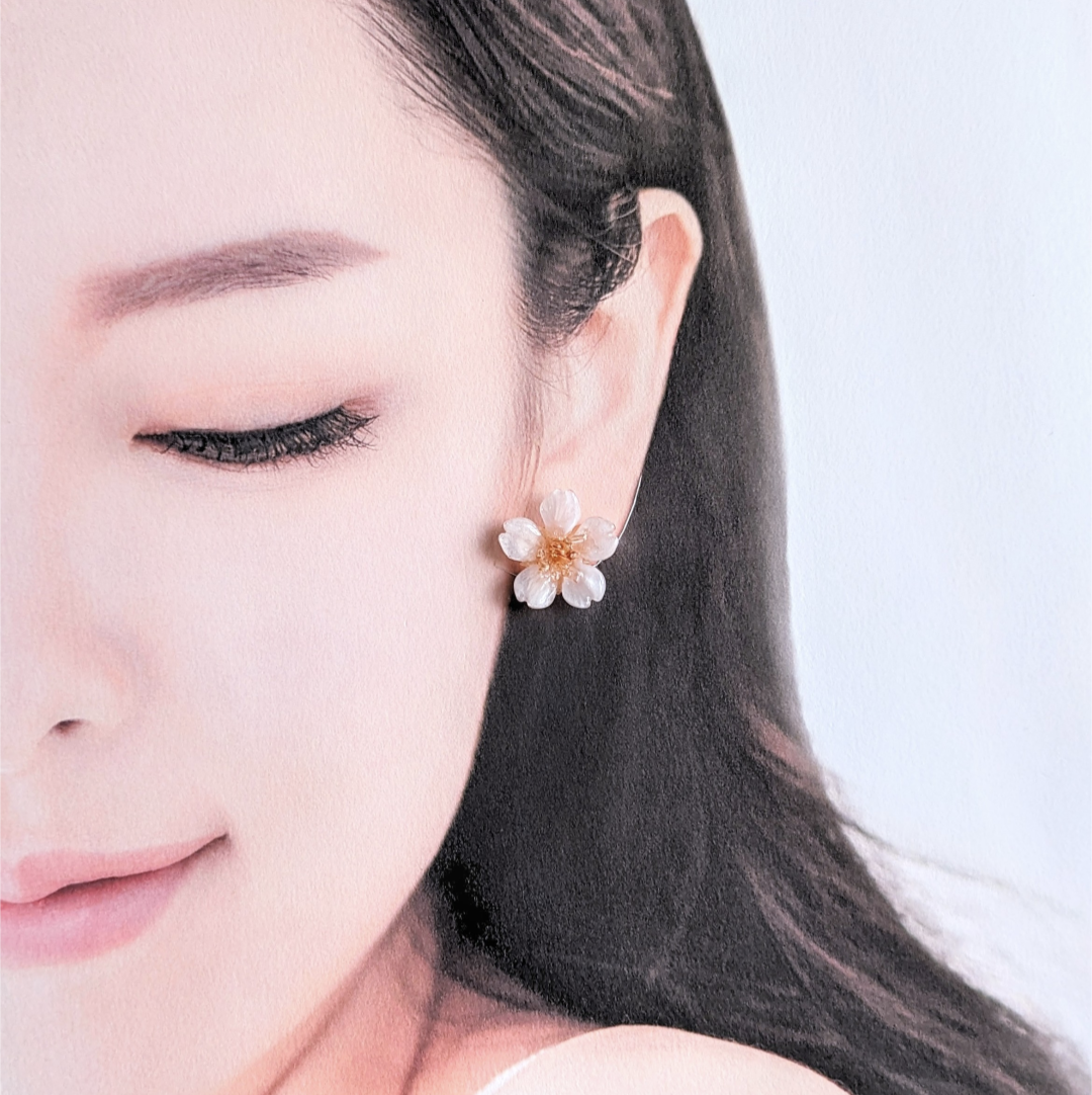 K18】【受注制作】Everpink. 本物のお花 厳選花で仕上げる桜のピアス